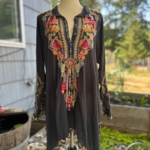 Johnny Was Floral Tunic Blouse